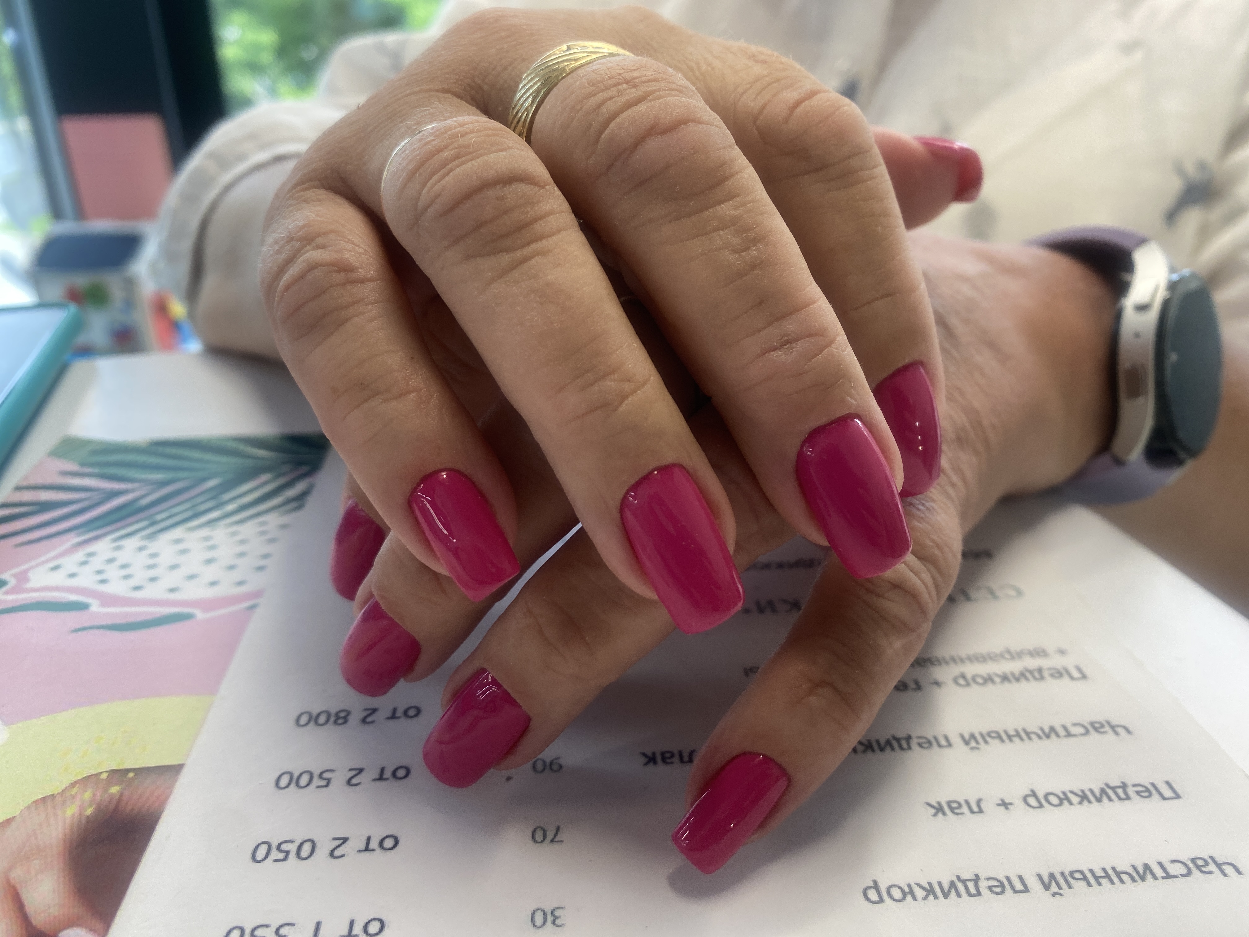 однотон, Маникюр, на каждый день, брусника