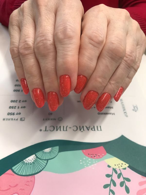 глянцевый, коричневый, однотон, лак с блестками, Маникюр, на каждый день